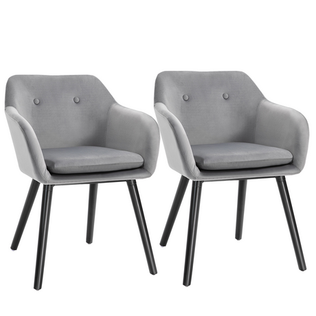 Grey bucket seat dining armchairs