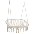 Cream macrame hanging hammock chair