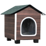 PawHut Insulated Outdoor Cat House with Elevated Base and Cushion – Water-Resistant Cat Shelter, Red-brown