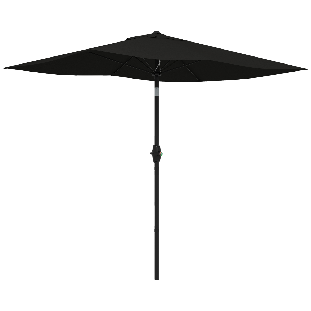 Outsunny 2 x 3m Rectangular Garden Parasol with Crank Handle & Tilt, UV Resistant – Patio Sunshade, Black