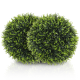 HOMCOM Set of 2 Artificial Plant Topiary Balls, Faux Plants for Decor, Green