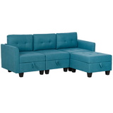 HOMCOM light blue modular sectional sofa