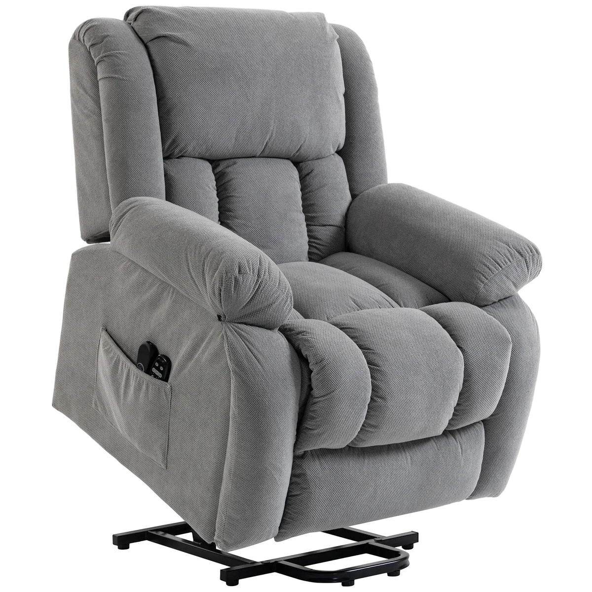HOMCOM Electric Lift Recliner Chair with Vibration Massage, Heat and USB Port – Wide Seat, Light Grey