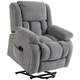 HOMCOM Electric Lift Recliner Chair with Vibration Massage, Heat and USB Port – Wide Seat, Light Grey
