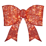 Giant Pre-Lit Outdoor Christmas Bow with 124 Warm White LEDs – Festive Door, Porch & Gate Decoration