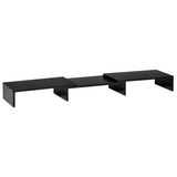 Vinsetto Monitor Stand Riser with Extendable Length 80-117cm and Three-Part Storage – Desk Shelf for Two Laptops