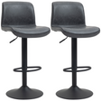 Set of 2 retro PU leather swivel bar stools