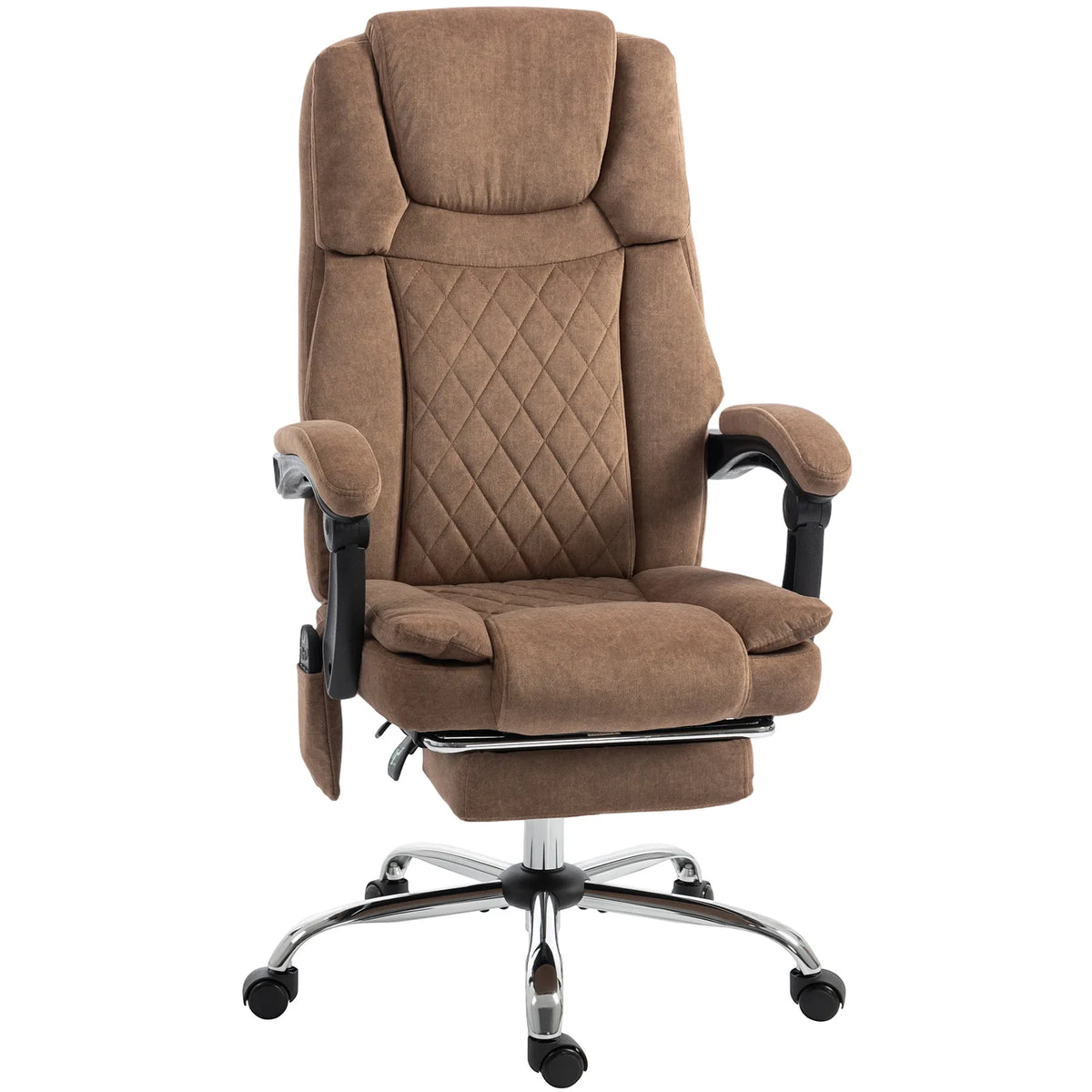 HOMCOM Executive Office Chair with 6-Point Vibration Massage and Heat, High Back, Reclining, Brown