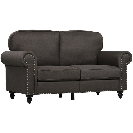 HOMCOM mid-century 2 seater sofa dark brown