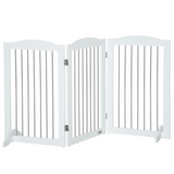 PawHut Foldable Dog Gate for Doorways, Stairs and Halls – Freestanding Pet Barrier, White