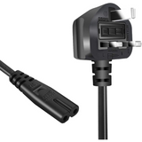 ExtraStar 1.5m Replacement Power Cable with UK 3-Pin Plug and IEC C7 Figure-8 Connector – Black