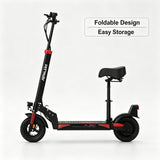 H9 Electric Scooter with Seat, 500W Peak Motor & 48V 15.6Ah Battery – Foldable Adult Commuter E-Scooter