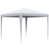Outsunny 2.7 x 2.7m Garden Gazebo Marquee with Steel Frame, Guy Ropes & Ground Stakes – Party Tent, White