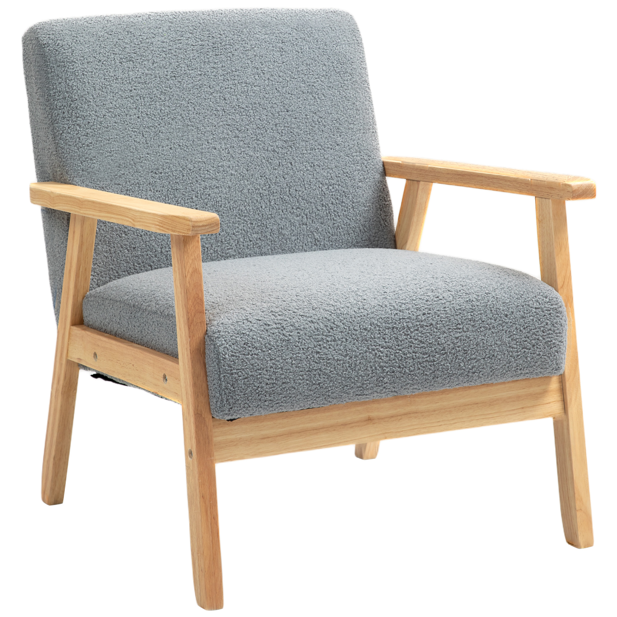 HOMCOM grey wide seat accent armchair