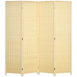 HOMCOM 4 panel natural room divider