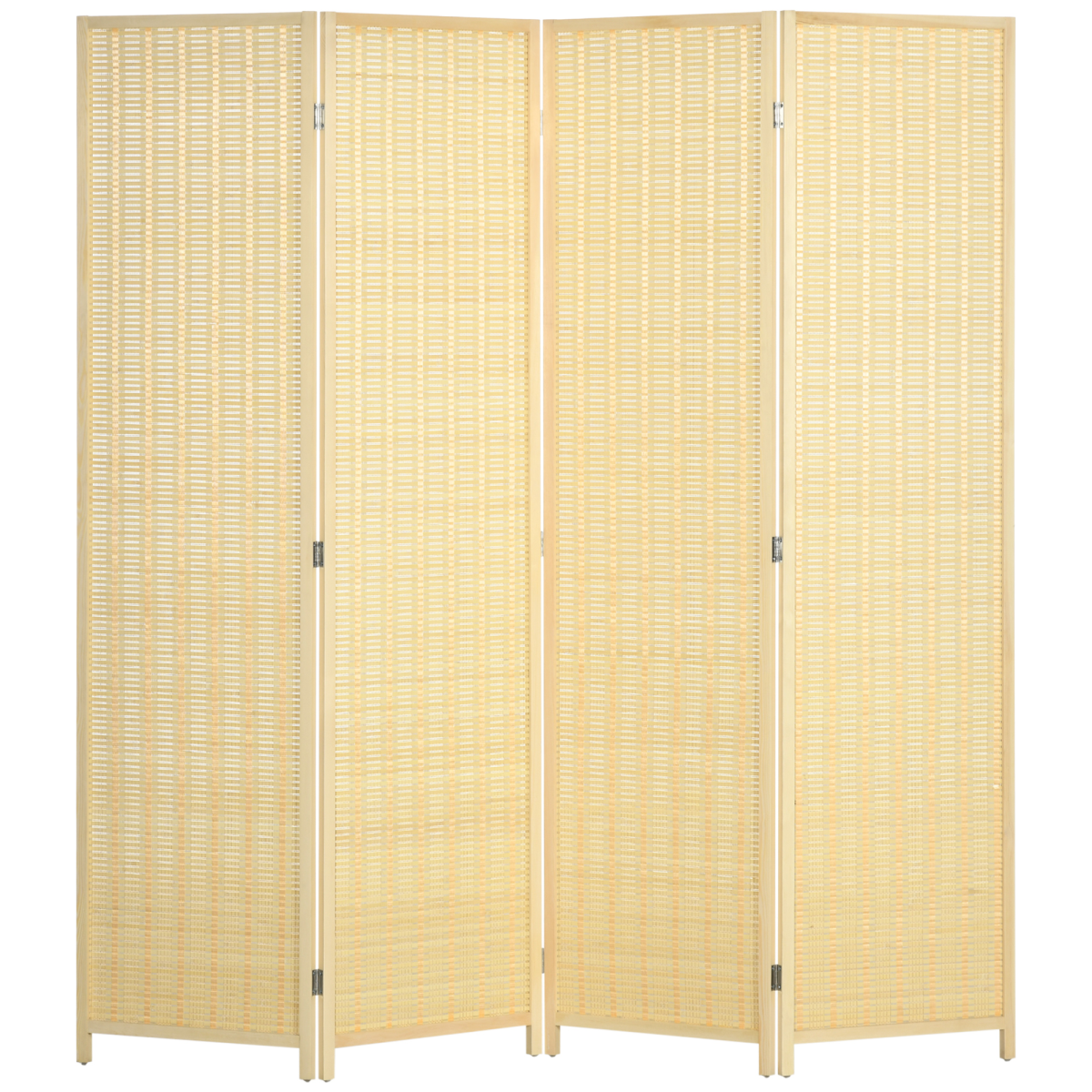HOMCOM 4 panel natural room divider