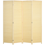HOMCOM 4 panel natural room divider