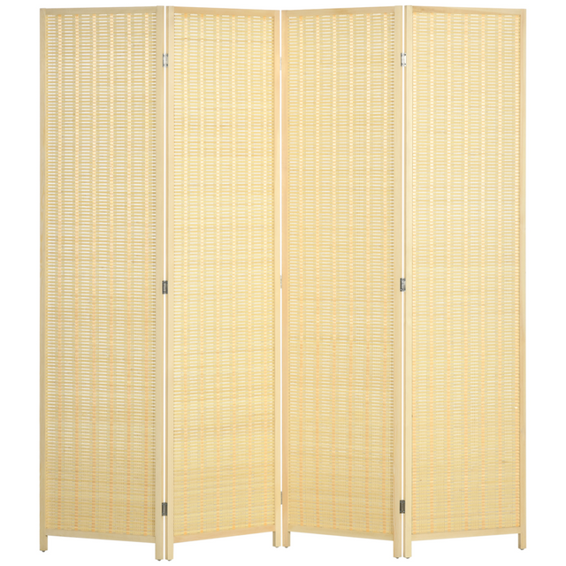 HOMCOM 4 panel natural room divider