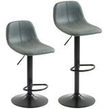 HOMCOM Set of 2 Swivel Bar Stools with Footrest – Adjustable Height Kitchen Island Stools, Green