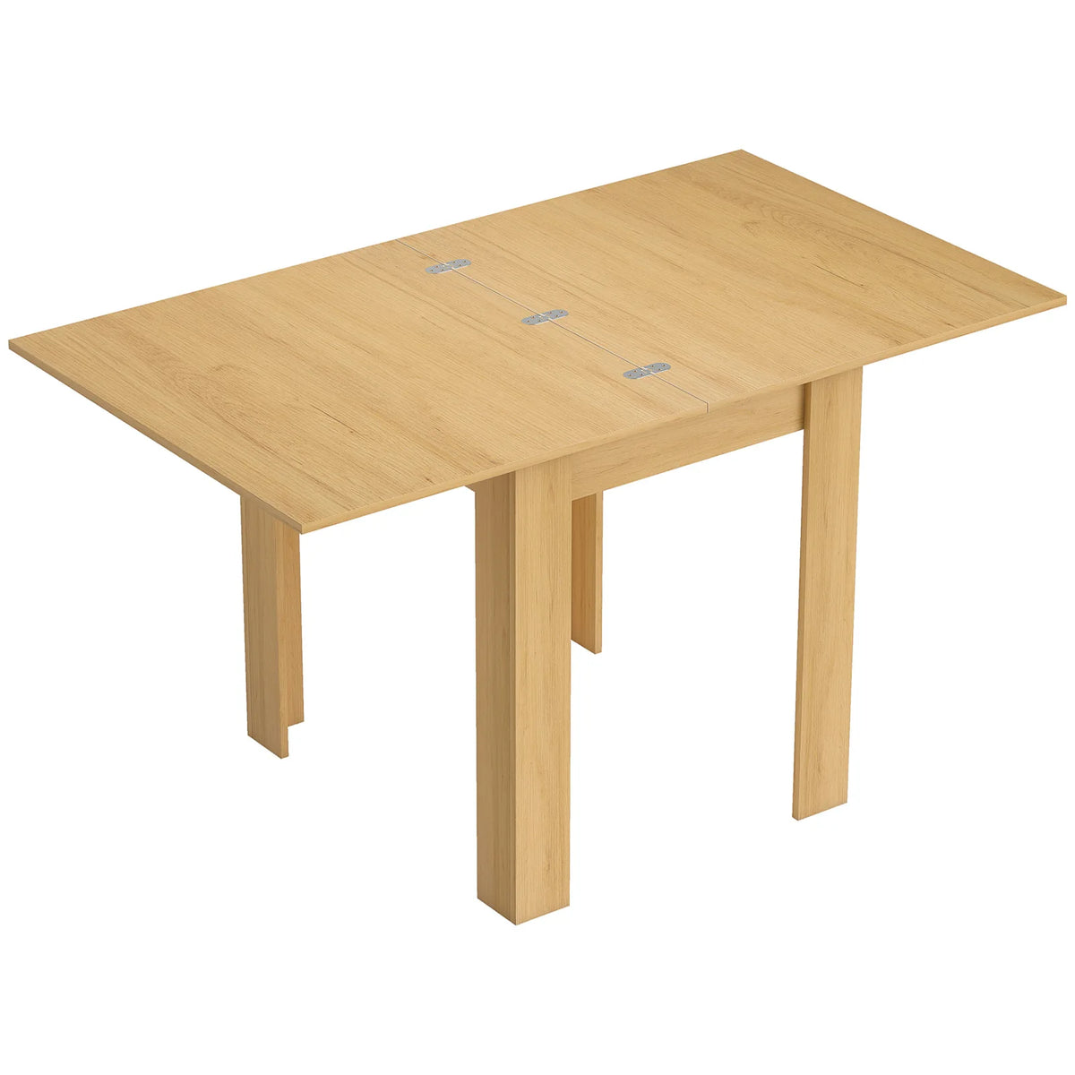 HOMCOM Folding Dining Table for 4-6 – Extendable Drop Leaf Kitchen Table for Small Spaces, Natural