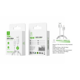 Woox MX0013 USB to Lightning Braided Data Cable with 15W Charging – 1m Durable Nylon, White