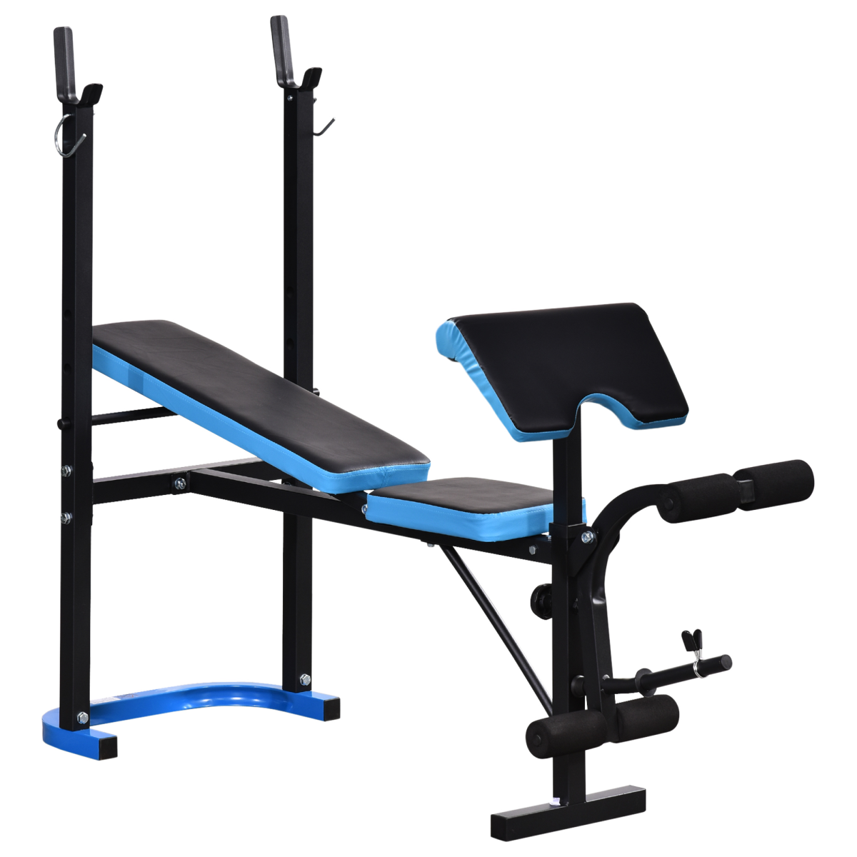 HOMCOM Adjustable Weight Bench with Leg Developer & Barbell Rack – Home Gym Strength Training, 150kg Capacity