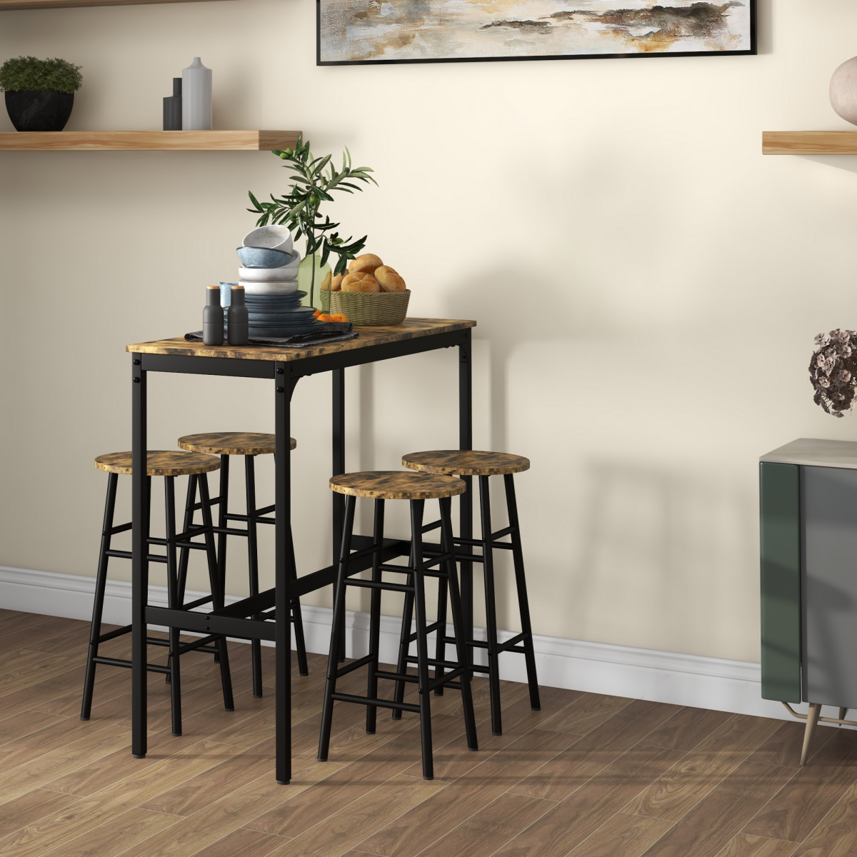 Classic pub table and chairs set
