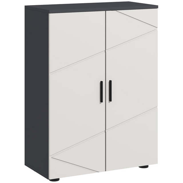 kleankin small grey bathroom storage cabinet