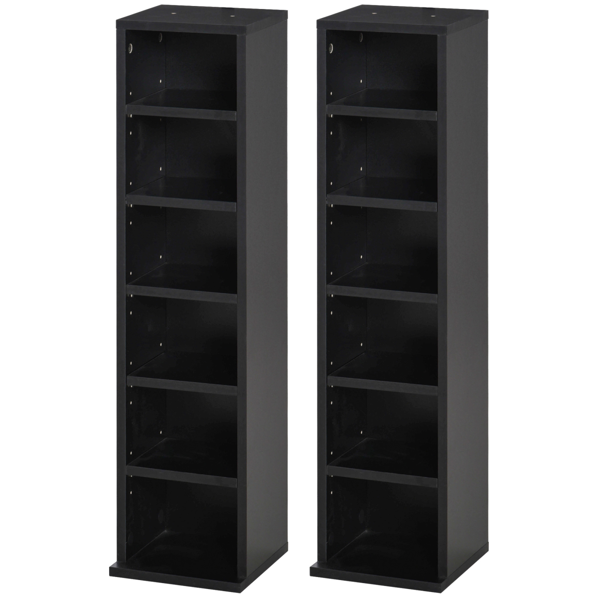 Set of 2 black CD media towers