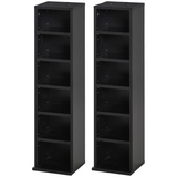 Set of 2 black CD media towers