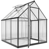 Outsunny 6 x 5.5ft Polycarbonate Greenhouse with Push Door, Roof Vent & Rain Gutter – Walk-In Garden Greenhouse, Black