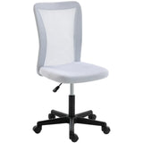 Vinsetto Armless Mesh Office Chair with Adjustable Height and 360° Swivel – Home Office, White