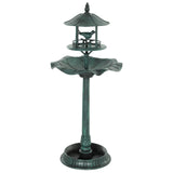 Outsunny 3-in-1 Garden Bird Bath, Freestanding Birdbath with Large Water Basin, Underneath Flower Planter