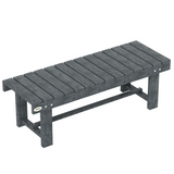 Outsunny 1.1m Outdoor Garden Bench for 2 People – Solid Fir Wood Patio Loveseat with Foot Bar, Grey