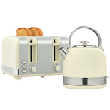 HOMCOM cream kettle and toaster set