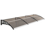Outsunny 303 x 96cm Front Door Canopy with Polycarbonate Panels – UV-Resistant Rain Shelter Awning, Brown