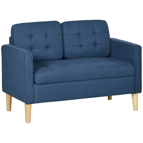 HOMCOM blue compact loveseat with storage