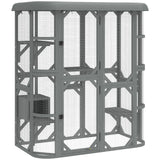 PawHut Outdoor Catio Cat Enclosure with Platforms, Condo and Waterproof Cover – Wooden, Grey