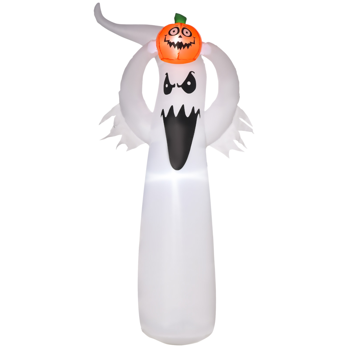 HOMCOM 6ft LED Halloween Inflatable Floating Ghost & Pumpkin – Outdoor Party Decoration, IP44