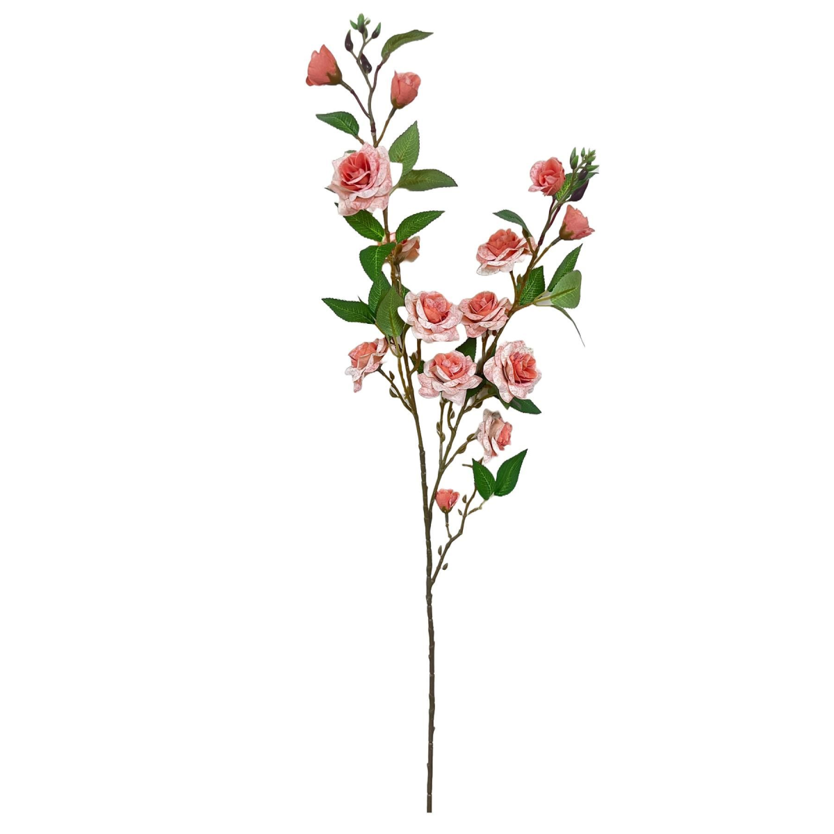 Leaf Artificial Pink Rose Stems, Pack of 6 – Wired Long Stems for Vases and Centrepieces, 90cm