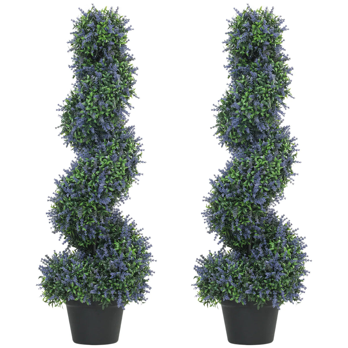 HOMCOM Artificial Lavender Topiary Tree Set of 2