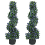 HOMCOM Artificial Lavender Topiary Tree Set of 2