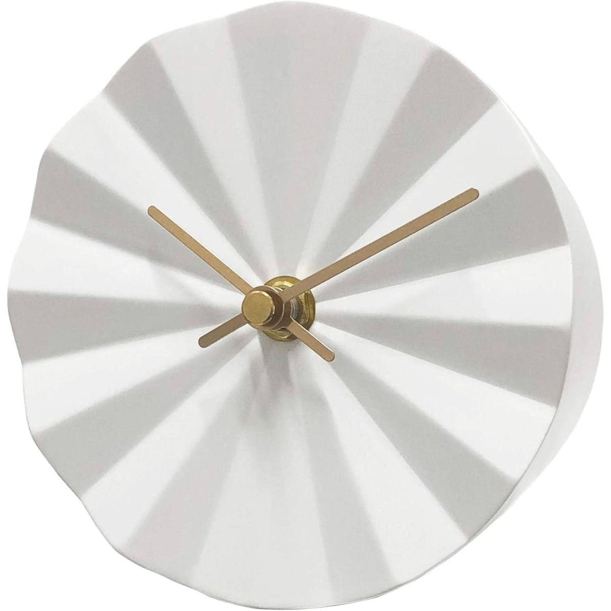 Acctim Layla Round Silent Table Clock in White – Analogue Battery Resin Clock, 12.4cm