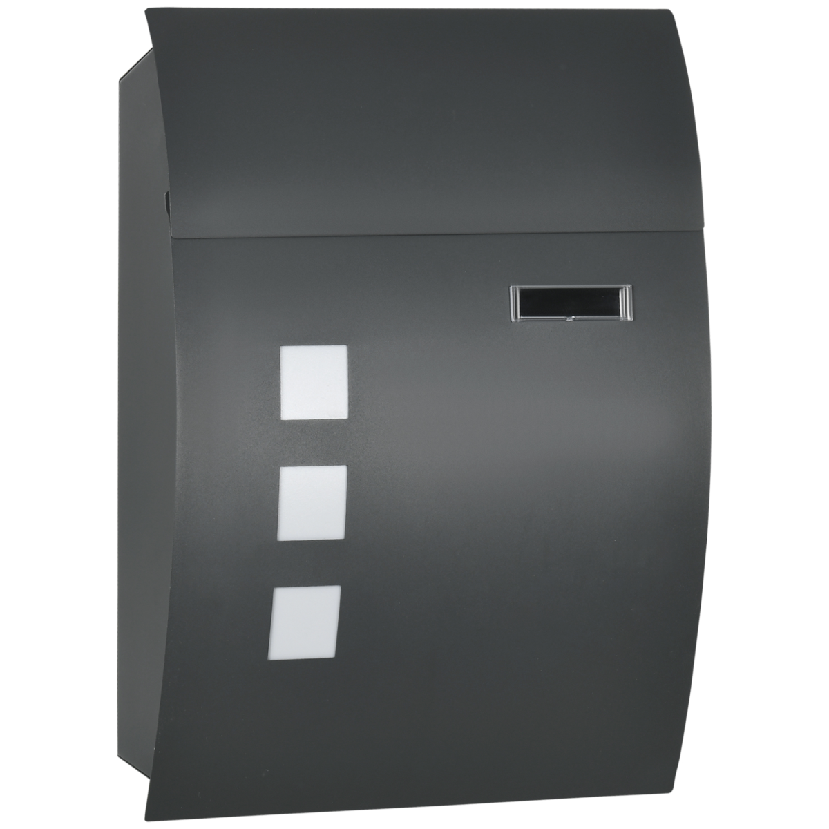 HOMCOM Lockable Wall-Mounted Letter Box with Viewing Windows – Weatherproof Galvanised Steel Post Box