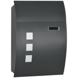 HOMCOM Lockable Wall-Mounted Letter Box with Viewing Windows – Weatherproof Galvanised Steel Post Box