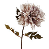 Leaf 55cm Artificial Dahlia Flower Stem with Silk Flowers and Wired Stem – Dusty Pink