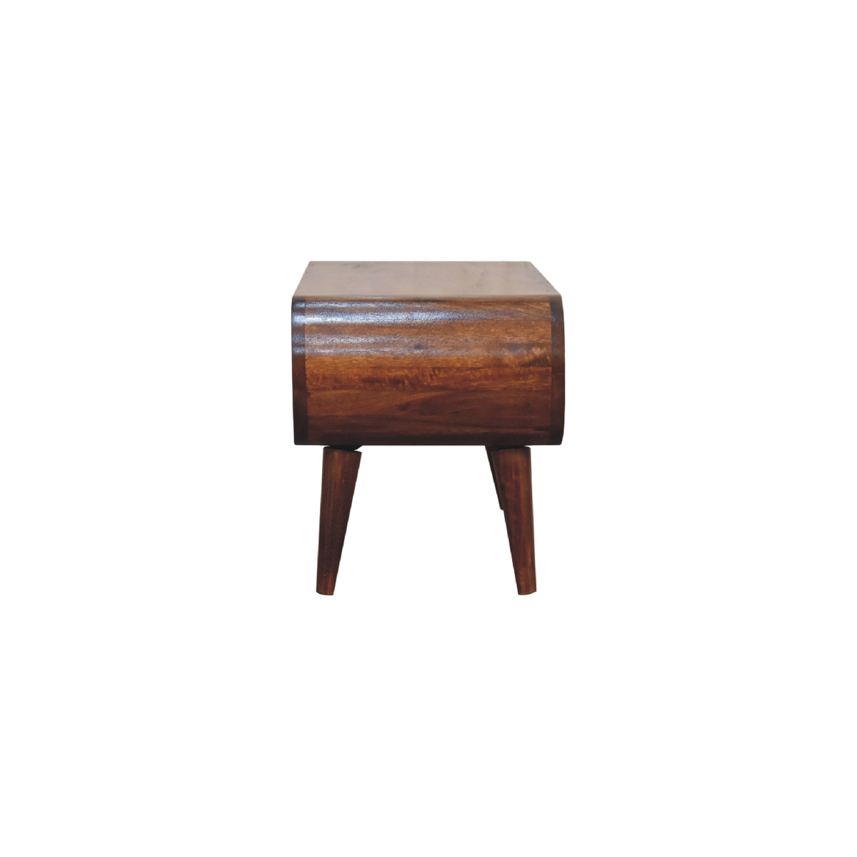 Artisan Furniture Solid Wood Amaya Nordic Style Coffee Table with Open Slot – Rounded Edges, Dark Brown