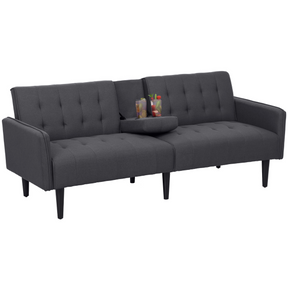 Grey 3 seater futon recliner sofa bed