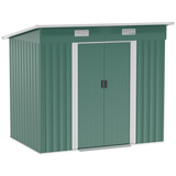 7 x 4ft green metal garden shed