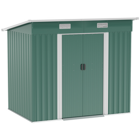 7 x 4ft green metal garden shed